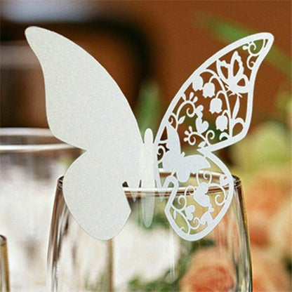 40pcs Butterfly Hanging Glass Cards - Wedding Decoration - Creative White 40pcs - Image 3