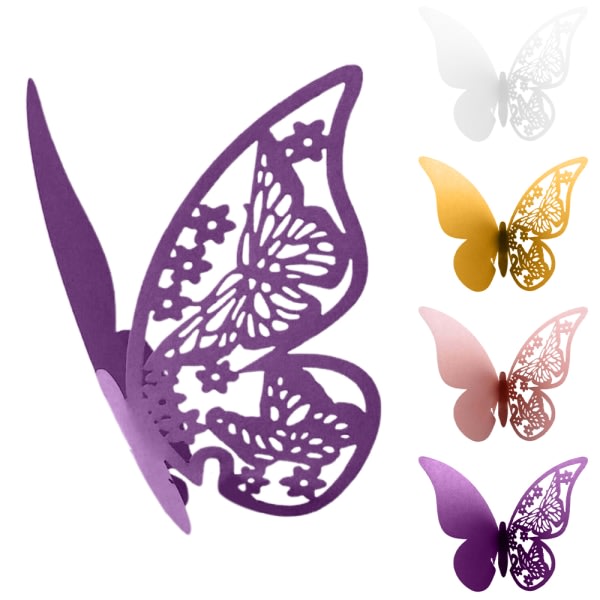 40pcs Butterfly Hanging Glass Cards - Wedding Decoration - Creative White 40pcs - Image 4