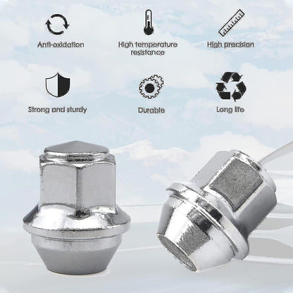 Aluminum Wheel Nuts. M12 X 1.5 Conical 19mm Hex Replacement for Ford Alloy Wheels (Silver) - Image 2