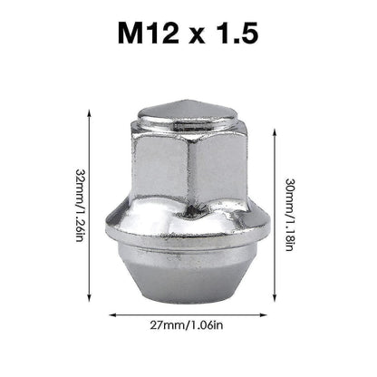 Aluminum Wheel Nuts. M12 X 1.5 Conical 19mm Hex Replacement for Ford Alloy Wheels (Silver) - Image 4