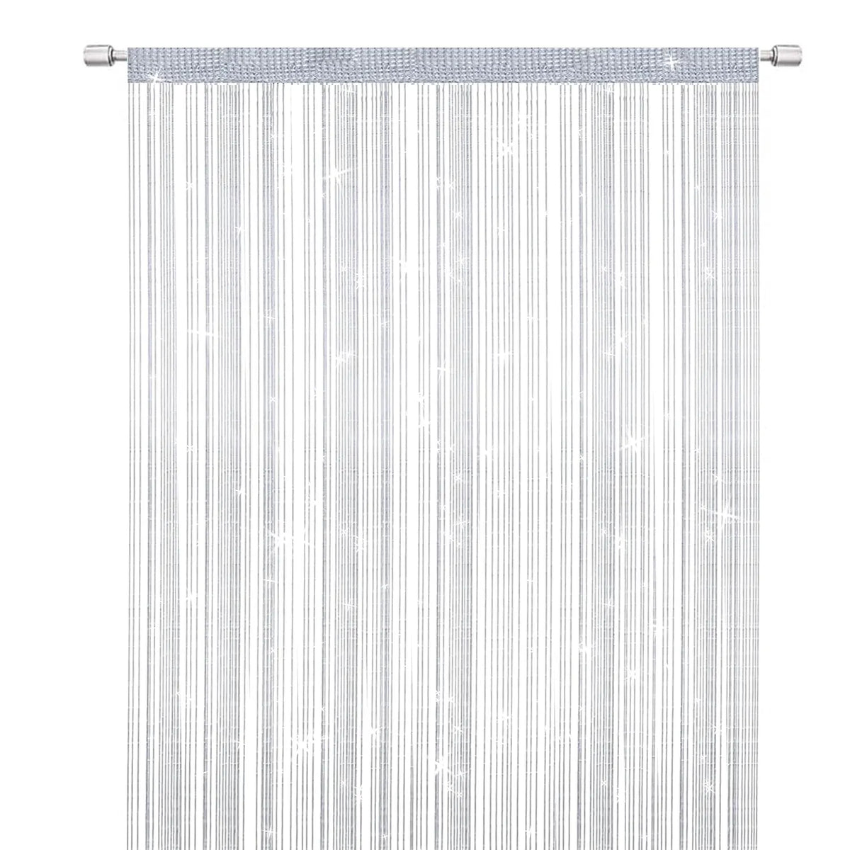 String Curtains Door Mosquito Net, Elegant Divider Tassel Curtain for Home Decor, Partition Curtain for Doors and Windows, White (100x200cm)