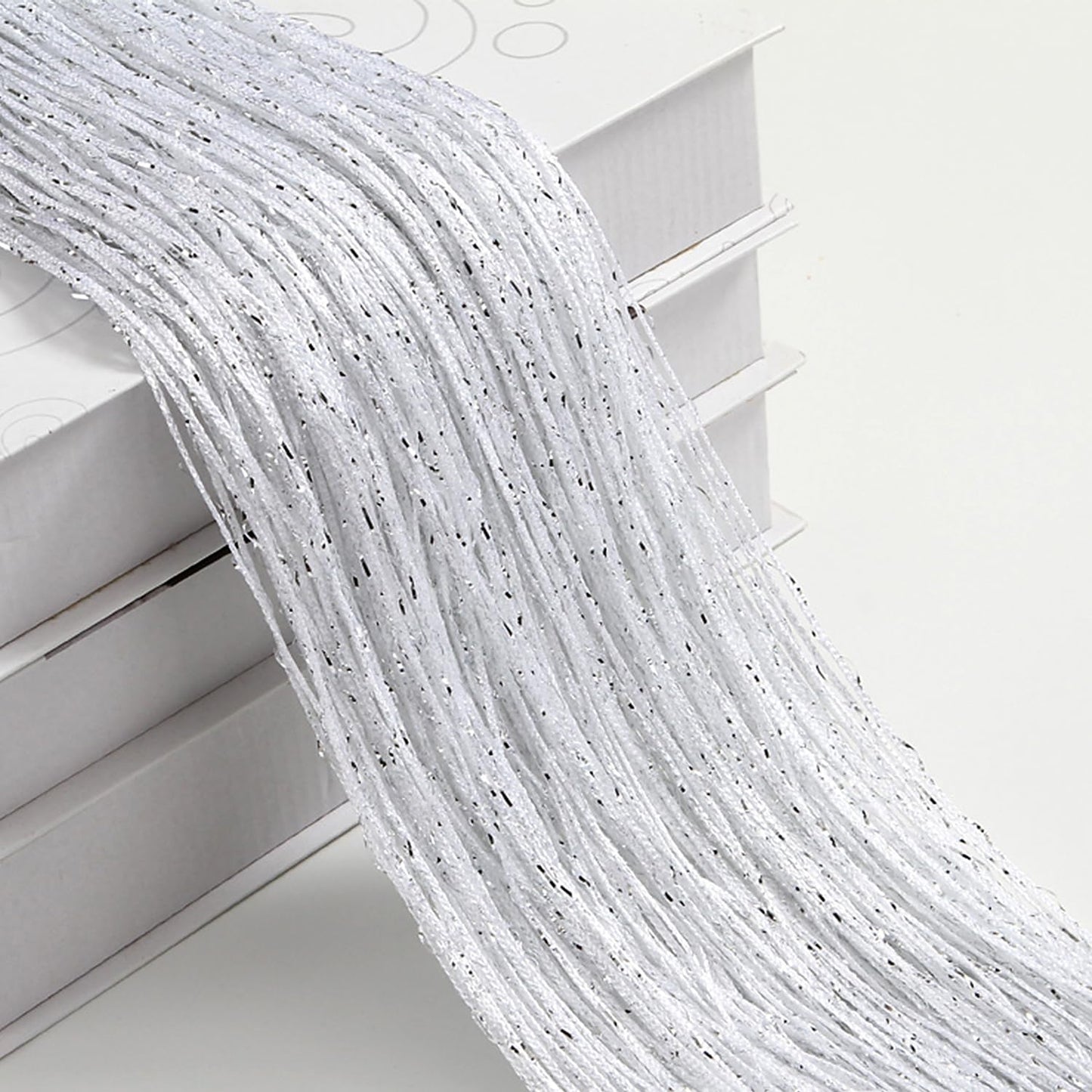 String Curtains Door Mosquito Net, Elegant Divider Tassel Curtain for Home Decor, Partition Curtain for Doors and Windows, White (100x200cm) - Image 3
