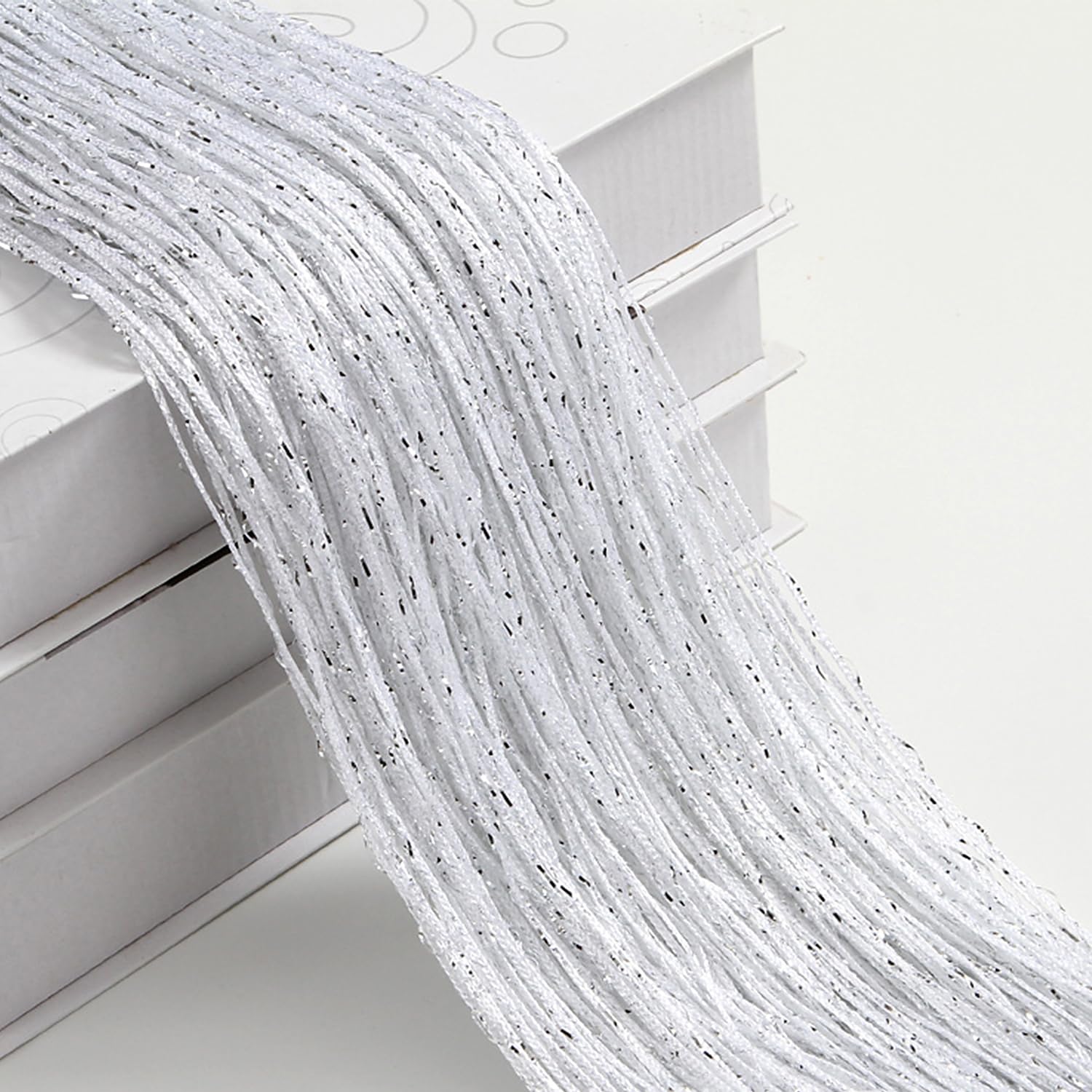 String Curtains Door Mosquito Net, Elegant Divider Tassel Curtain for Home Decor, Partition Curtain for Doors and Windows, White (100x200cm) - Image 3