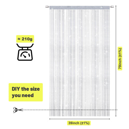 String Curtains Door Mosquito Net, Elegant Divider Tassel Curtain for Home Decor, Partition Curtain for Doors and Windows, White (100x200cm) - Image 4