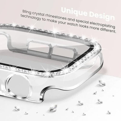Diamond Glass Compatible with Apple Watch Case 45/41/40 mm 44 mm 42 mm 38 mm Bling Bumper+ Screen Protector iwatch Series 9 8 7 3 6 SE Red Series 789 45MM - Image 4