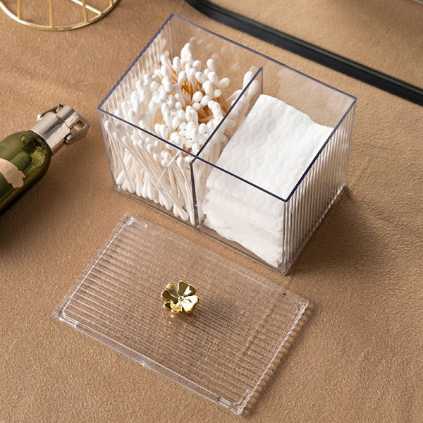 Makeup Storage Organizer Bathroom Jar Cotton Swabs Storage - Image 2