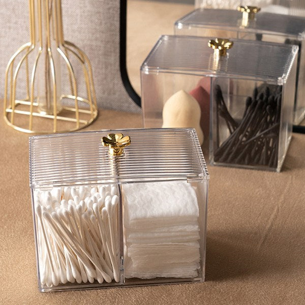 Makeup Storage Organizer Bathroom Jar Cotton Swabs Storage - Image 3