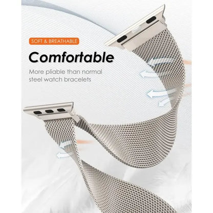 Compatible with Apple Watch bracelet 44/40/45mm 49mm 41mm 38mm 42mm Wristband iwatch Series 9 3 6 5 SE 7 8 Ultra 2 starlight - silver silver 42mm/44mm/45mm/49mm - Image 4