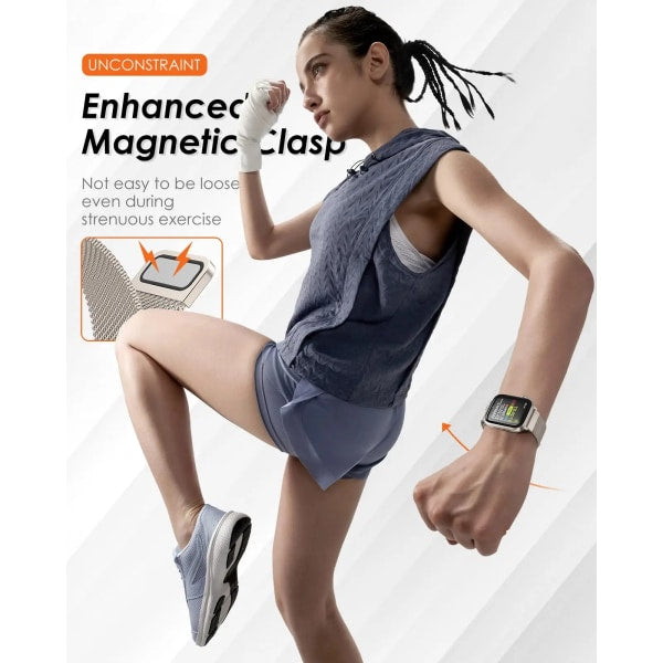 Compatible with Apple Watch bracelet 44/40/45mm 49mm 41mm 38mm 42mm Wristband iwatch Series 9 3 6 5 SE 7 8 Ultra 2 starlight - silver silver 42mm/44mm/45mm/49mm - Image 5