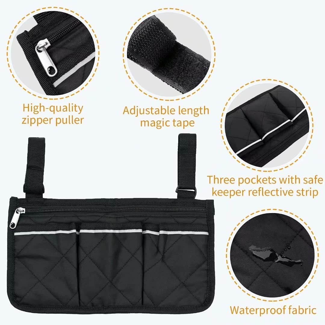Bag for (black, 32.5 x 18 cm) wheelchair with pockets - Image 2
