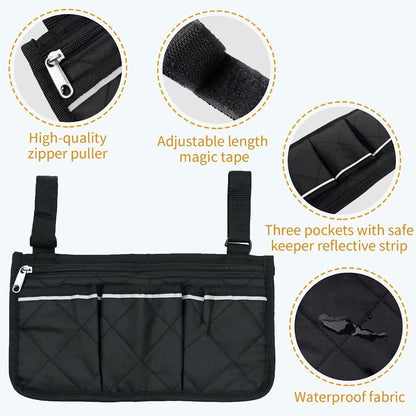 Bag for (black, 32.5 x 18 cm) wheelchair with pockets - Image 2