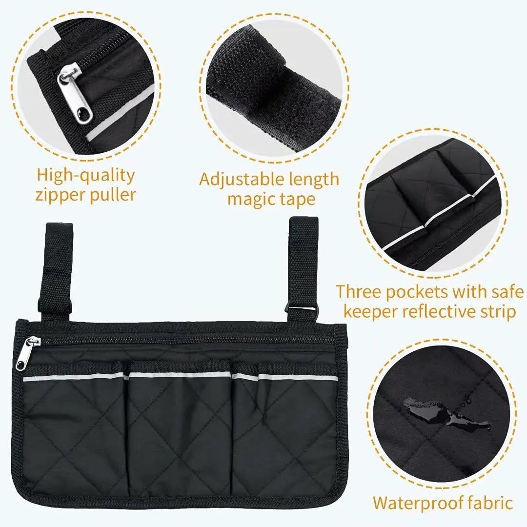 Bag for (black, 32.5 x 18 cm) wheelchair with pockets - Image 2