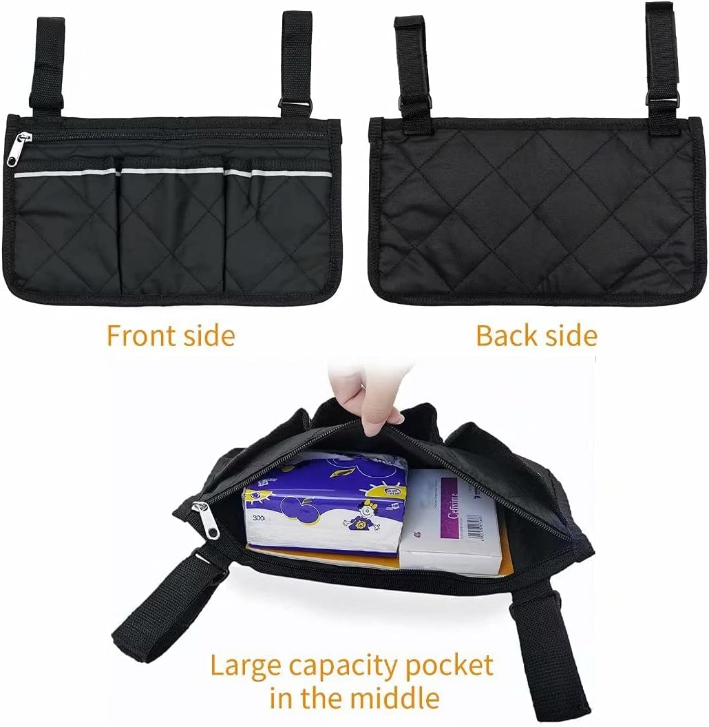 Bag for (black, 32.5 x 18 cm) wheelchair with pockets - Image 3