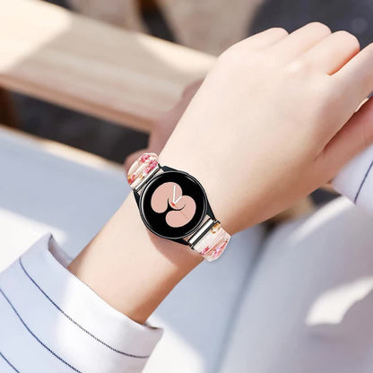 Compatible with Samsung Galaxy Watch 4 40mm 44mm Bracelet Scrunchies Bracelet for Samsung Galaxy Watch4 Classic 42mm Black galaxy watch6 - Image 3
