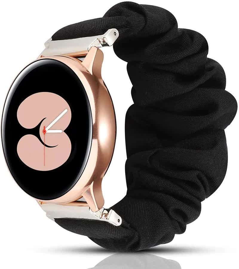 Compatible with Samsung Galaxy Watch 4 40mm 44mm Bracelet Scrunchies Bracelet for Samsung Galaxy Watch4 Classic 42mm Black galaxy watch6 - Image 4
