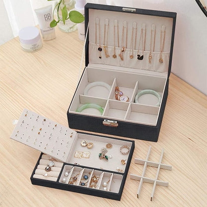 Jewelry Box Jewelry PU Leather Storage Box (Black) - Image 3