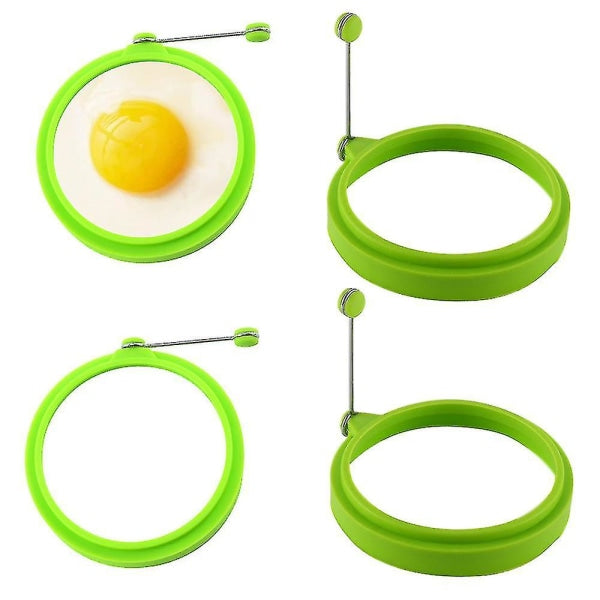 pcs silicone egg ring, egg rings non-stick, egg cooking rings, perfect fried shape or pancake rings - Image 2