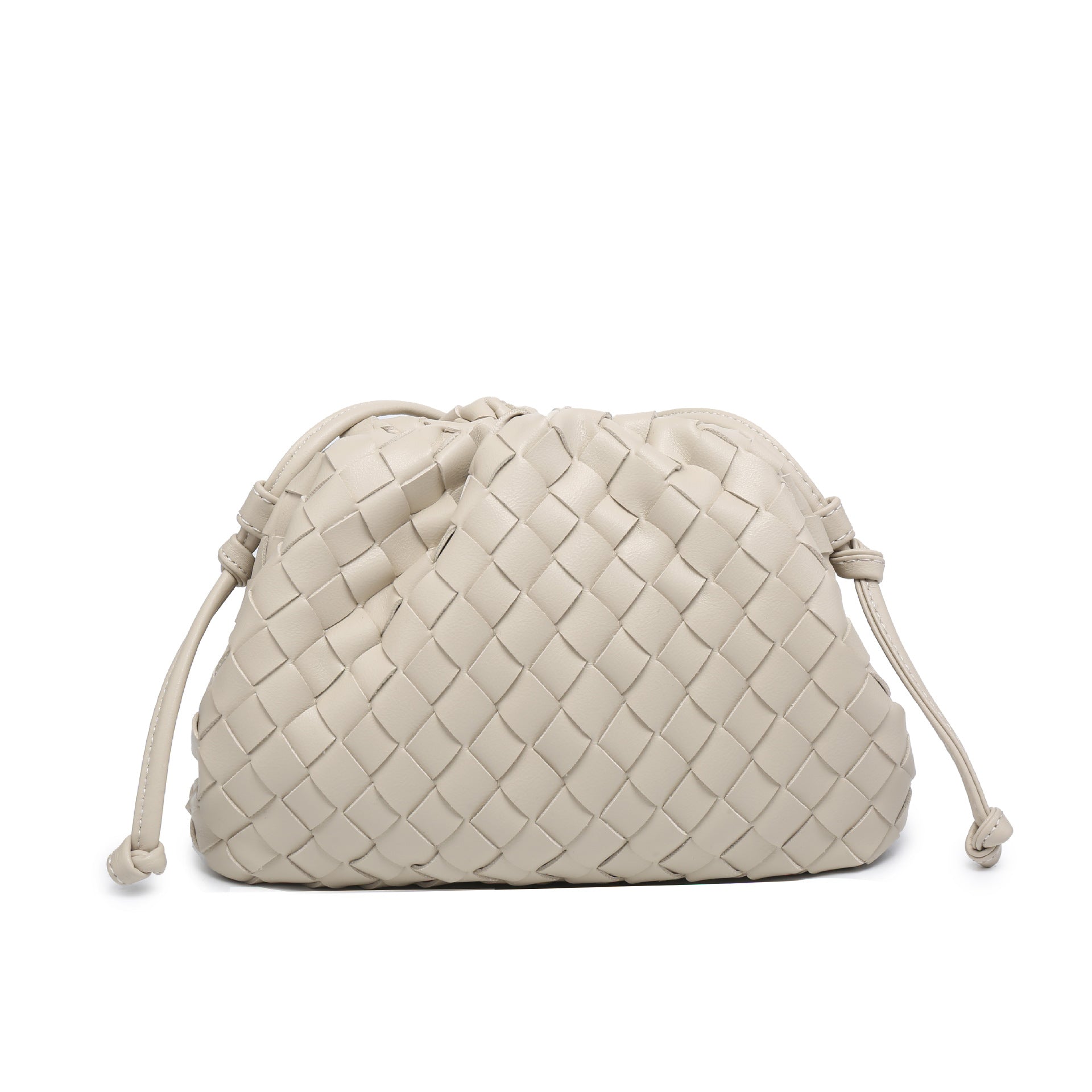 Cloud Backpack 2024 New Style Bag Ladies Cow Leather Crinkle Dumpling Bag Ladies Handbag Shoulder Bag MJ51 White 22*9*14cm - Image 7