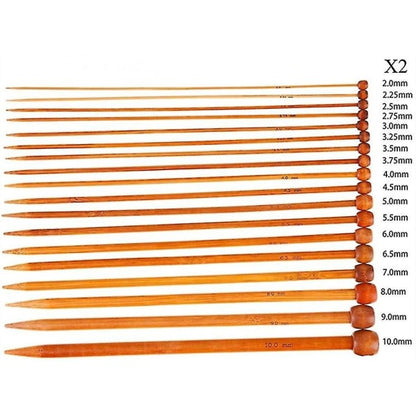 Bamboo Chopsticks Set Single Pointed Carbonated 2mm-10mm 36pcs - Image 3