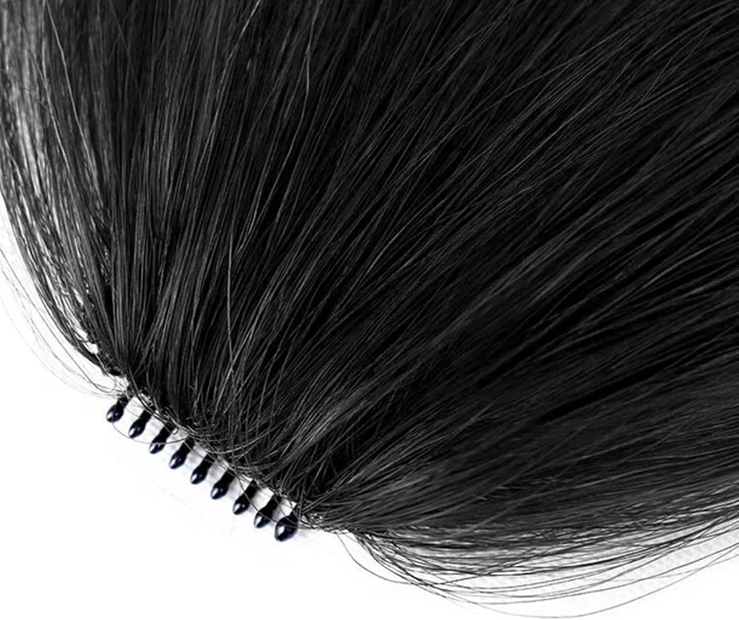 Clip-in Bangs Made of Real Hair, French Bangs Extensions | Natural Colored Clip-on Bangs, Hair Fringe for Women and Girls Natural Black - Image 5