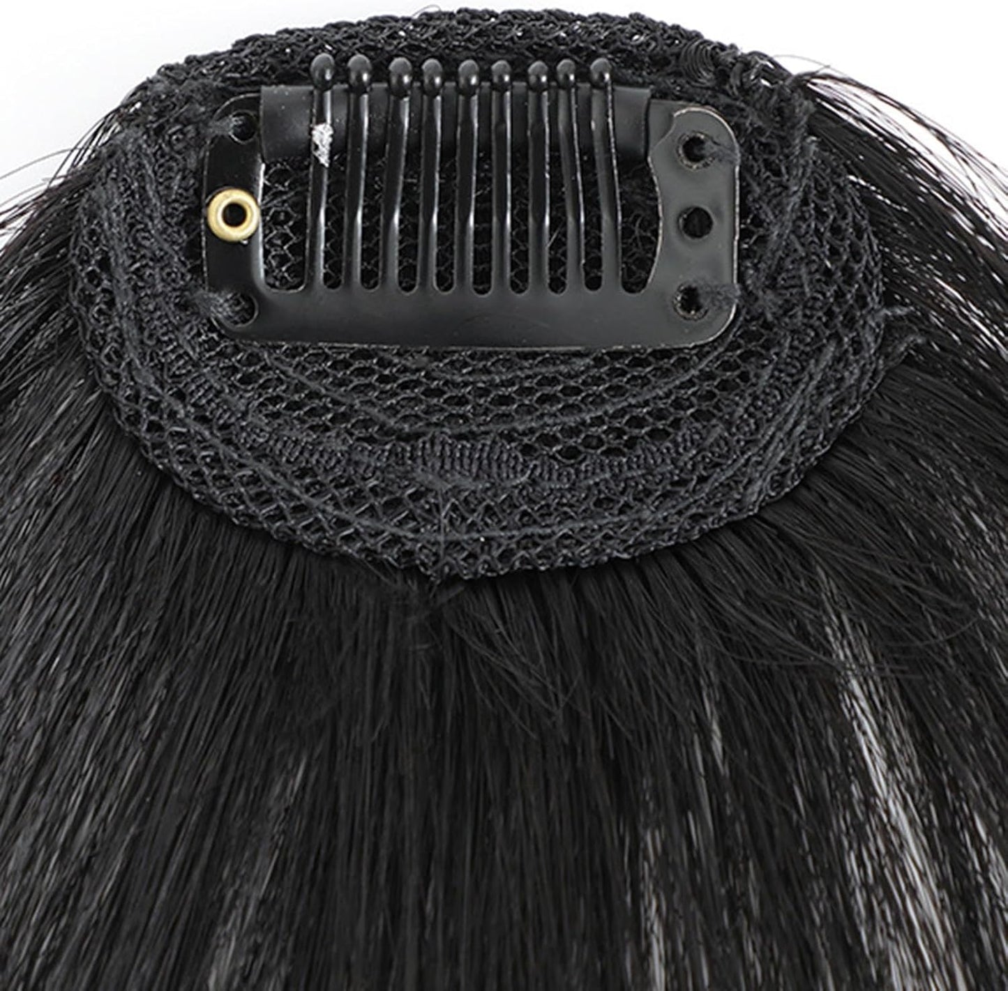 Clip-in Bangs Made of Real Hair, French Bangs Extensions | Natural Colored Clip-on Bangs, Hair Fringe for Women and Girls Natural Black - Image 7