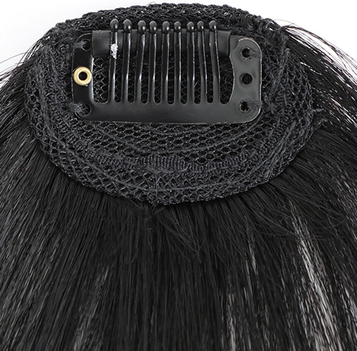 Clip-in Bangs Made of Real Hair, French Bangs Extensions | Natural Colored Clip-on Bangs, Hair Fringe for Women and Girls Natural Black - Image 7