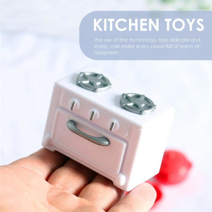 Toys Children Pretend Cooking Stove Mini House Gas Stove Mini Stove Model Miniature Stove Play Kitchen Cooking Toy（5.8X4.2X3.6CM，White Red） - Image 3