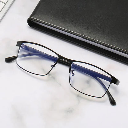 Anti-blue Light Myopia Glasses Ready-made Business Men Women Metal Square Glasses Diopter 0 -0.5 -1.0 -1.5 To -6.0 3 - Image 4