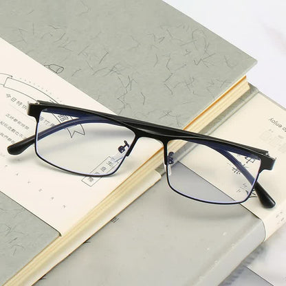 Anti-blue Light Myopia Glasses Ready-made Business Men Women Metal Square Glasses Diopter 0 -0.5 -1.0 -1.5 To -6.0 3 - Image 5