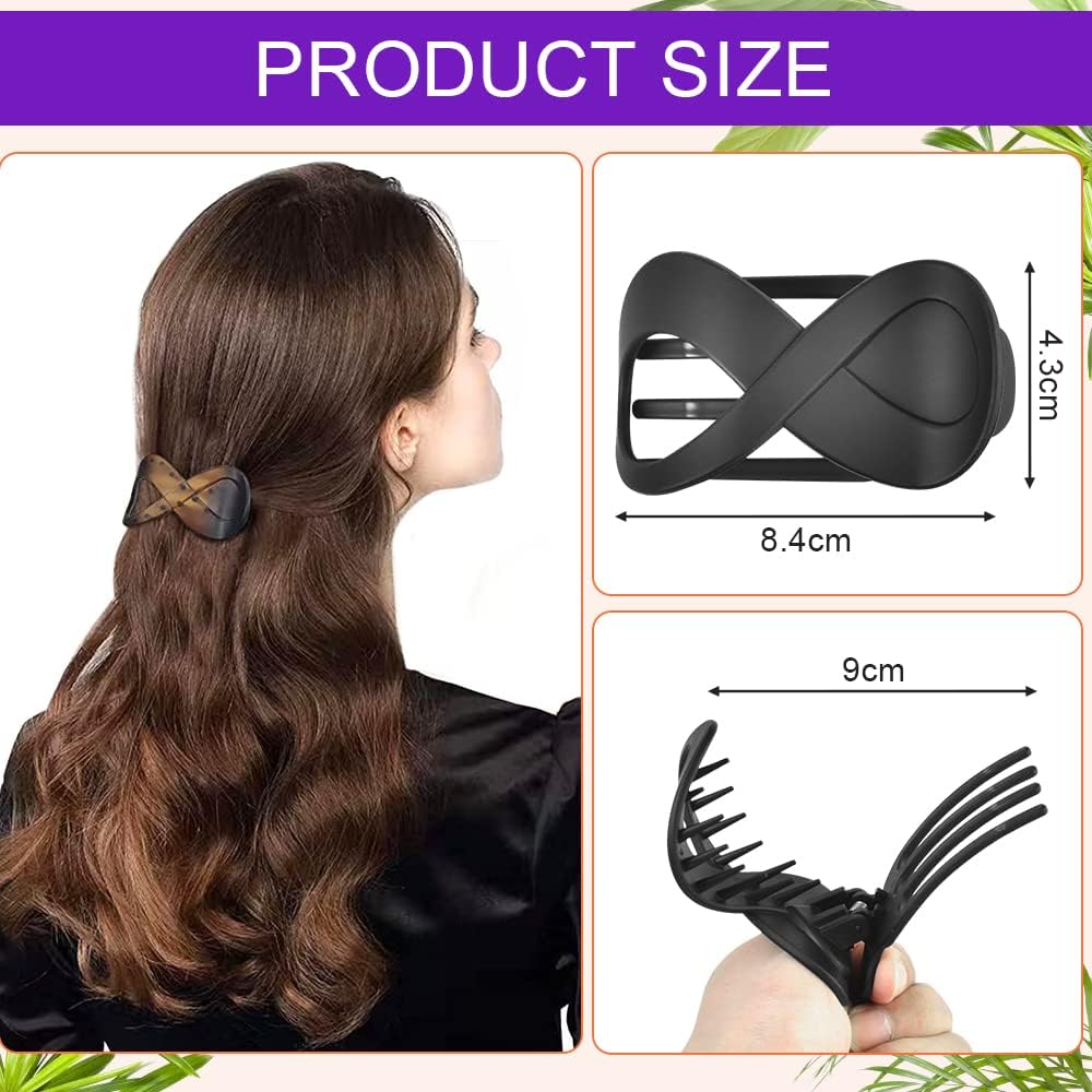 4pcs Matte French Style Hair Clips, Large Acrylic Hair Clips, Non-Slip Hair Clips, Thick Hair, Flat Hair Clips, Grip Hair Clips, Banana Barrette - Image 2