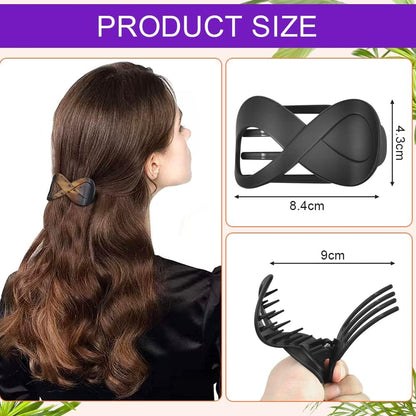 4pcs Matte French Style Hair Clips, Large Acrylic Hair Clips, Non-Slip Hair Clips, Thick Hair, Flat Hair Clips, Grip Hair Clips, Banana Barrette - Image 2