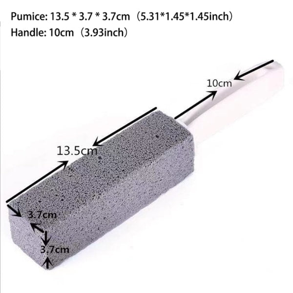 Pumice Toilet Brush Household Toilet Bowl Cleaning Limesc - Gray 3.8*3.8*23.5CM - Image 6
