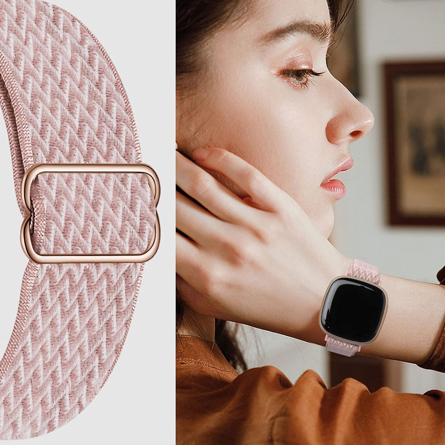 Nylon Case - Adjustable Nylon Sports Wristband Compatible with Fitbit Versa 4/Versa 3/Sense, Breathable Replacement Wristband, Multiple Colors Available - Image 3
