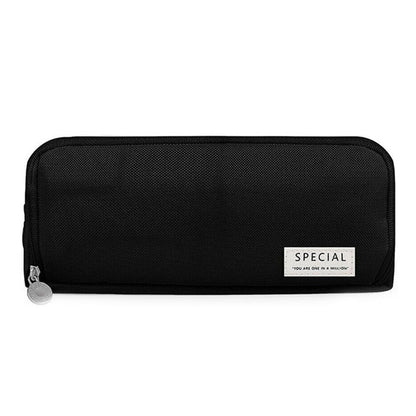 Large Capacity Pencil Case, 3 Compartments, Bag, School Pink - Image 4