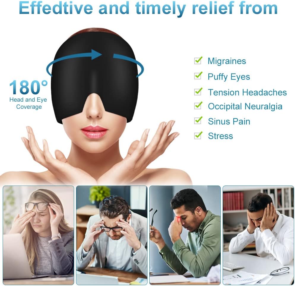 Migraine Gel Capsule, 180° Cold Migraine Reusable Warm Pack, Black Pink - Image 4