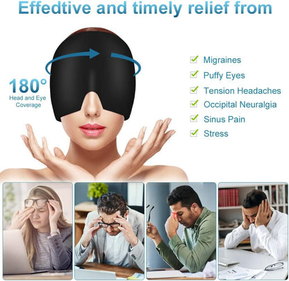 Migraine Gel Capsule, 180° Cold Migraine Reusable Warm Pack, Black Pink - Image 4