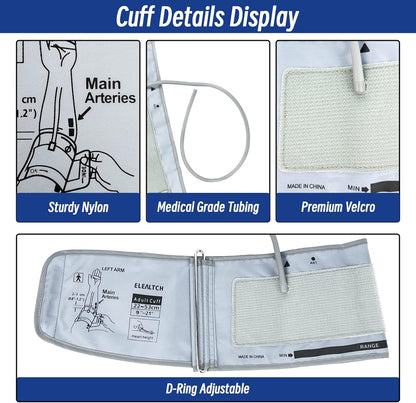Extra Large Cuff Compatible with Omron 9201d-21201d Inch (22-53 cm) XL Blood Pressure Cuff for Adults ARM BP Replacement Cuff for Large ARM, Gray - Image 5