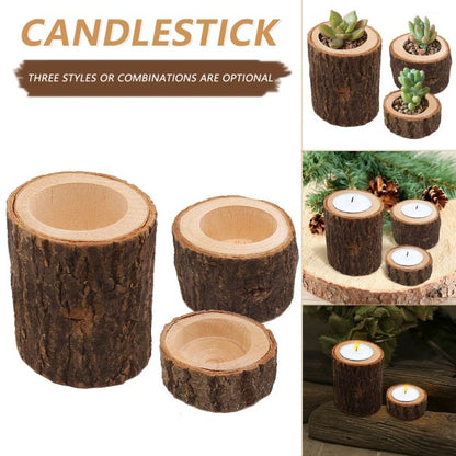 Wooden Candle Holder Rustic For Home Wedding Creative Decoration Comb - Image 2