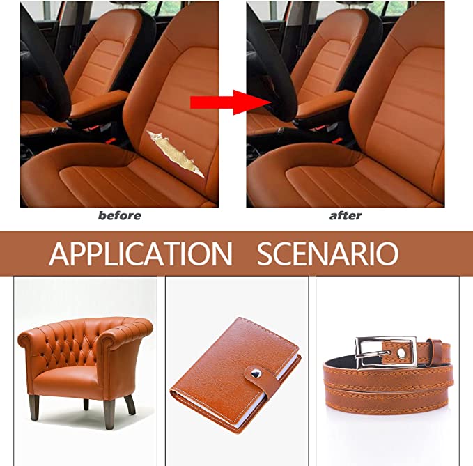 INF Self-Adhesive Repair Patch Faux Leather 50x138 cm Light Brown - Image 3
