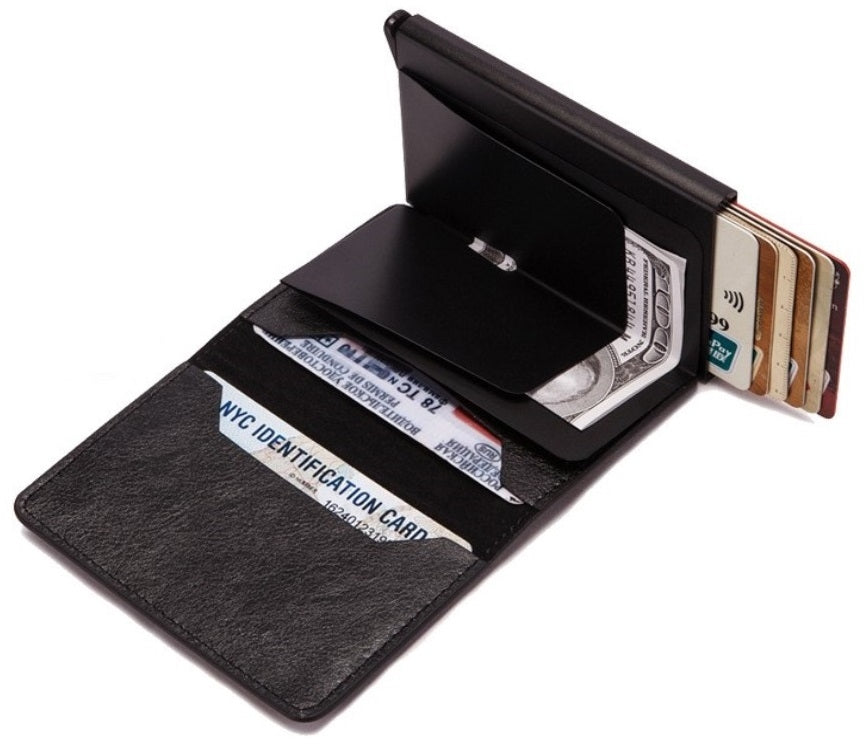 Card Holder with RFID & NFC Protection - Choose your color! Black Black - Image 3