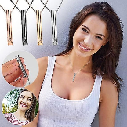 2pcs Breathing Necklace, Anxiety Necklace for Women, Stress Relief Mindful Breathing Necklace Stainless Steel for Meditation Relaxation Black gold Black gold - Image 4