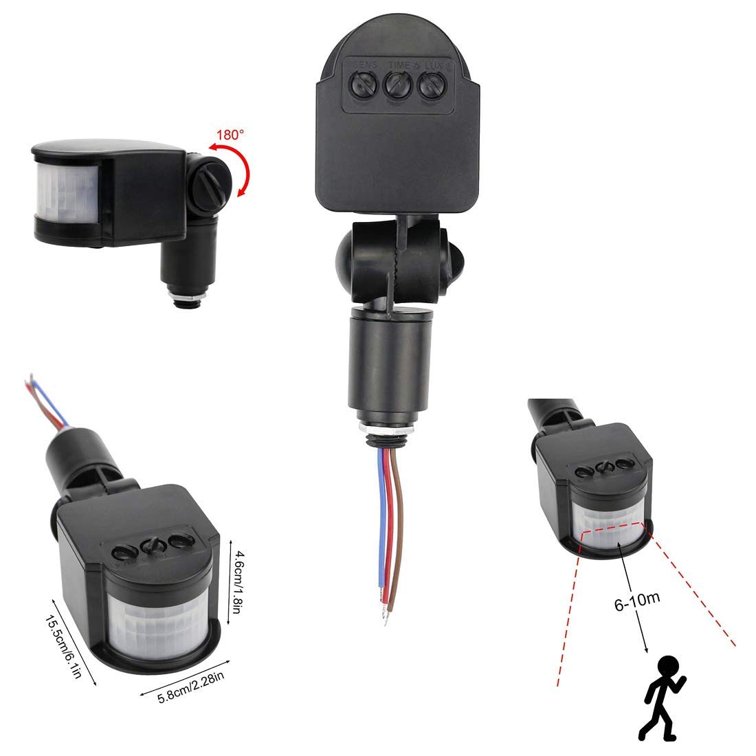 Outdoor PIR DC 12V Automatic Infrared PIR Motion Sensor Switch