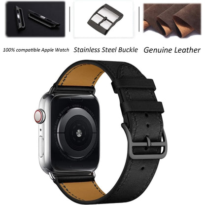 Black/Brown Compatible with Apple Watch Strap 38/40/41 mm, Leather - Image 2