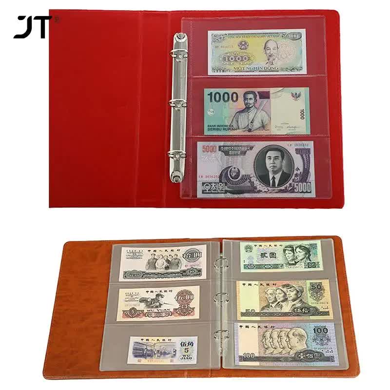 10 pcs/1 pc 3-compartment loose leaf banknote album page collector holder 1pc 3-slot 80x177mm - Image 3