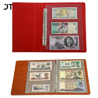10 pcs/1 pc 3-compartment loose leaf banknote album page collector holder 1pc 3-slot 80x177mm - Image 3