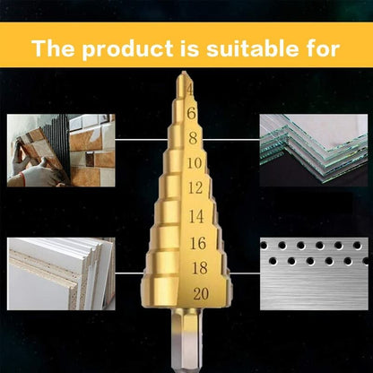 Step Drills Double Groove Countersink Drill High Speed Steel Cone Drill for Steel Wood, Plastic, Brass, Aluminum 3 pcs - Image 4