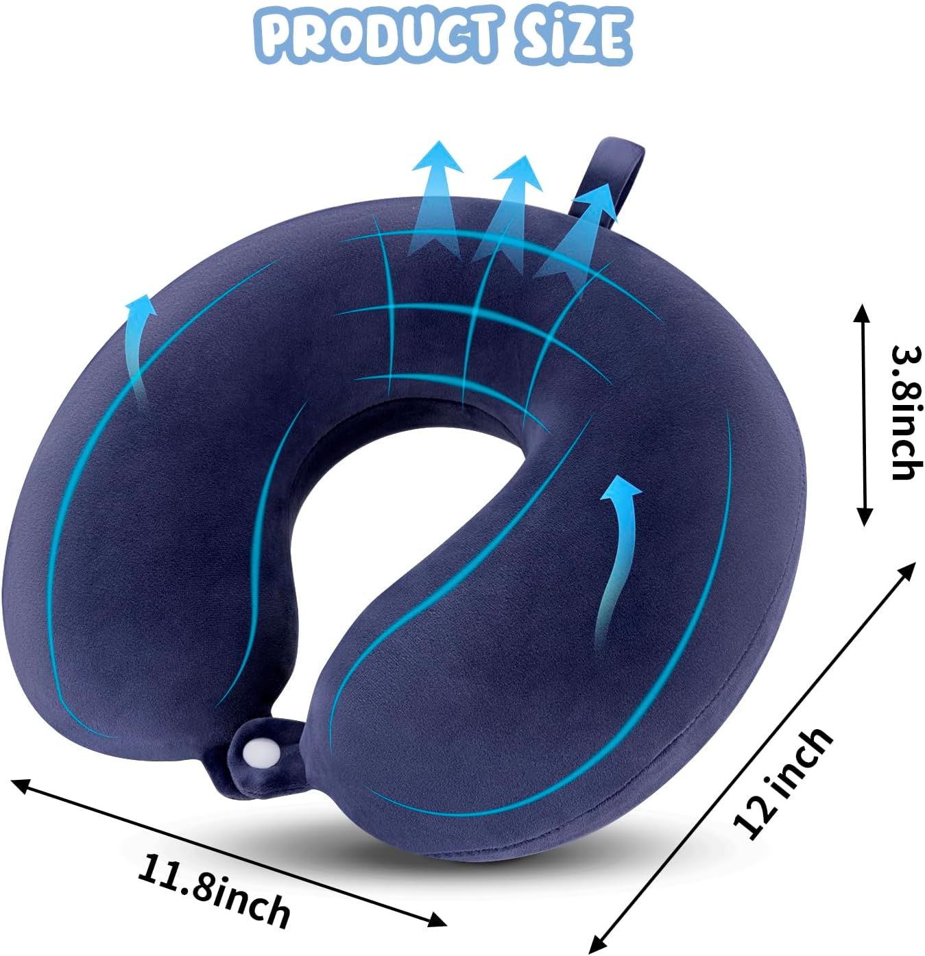 Travel Pillow Neck Pillow Memory Foam Travel Pillows Head Support Pillow for Airplane Train Car Office Travel Essential Flight Pillows for a Long Time Navy Blu Navy Blue One Size - Image 5