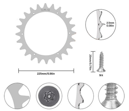 Worx Landroid Robotic Lawn Mower Pulley Sprocket Studs Anti-Slip Wheels-L Type 225mm, 2pcs - Image 2