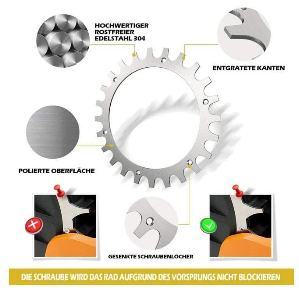 Worx Landroid Robotic Lawn Mower Pulley Sprocket Studs Anti-Slip Wheels-L Type 225mm, 2pcs - Image 4