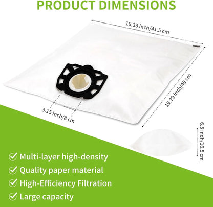 10 pcs vacuum cleaner bags for Karcher vacuum cleaner wd4 wd5 wd6 mv4 mv5 mv6 - Image 2